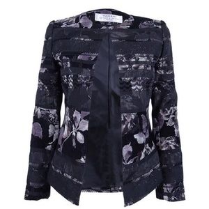 Tahari Petite Floral Print Jacquard Blazer NWOT